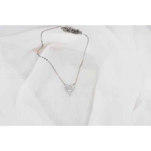 Pave Diamond Heart, Small Pave Heart Pendant - Picture 8 of 8